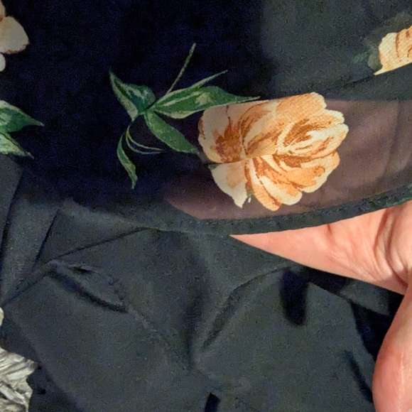 Black Maxi Skirt with Floral Accents - Picture 4 of 6
